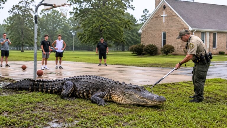 Texas Game Warden Called After 400-Pound Alligator Shows Up at Church Basketball Practice